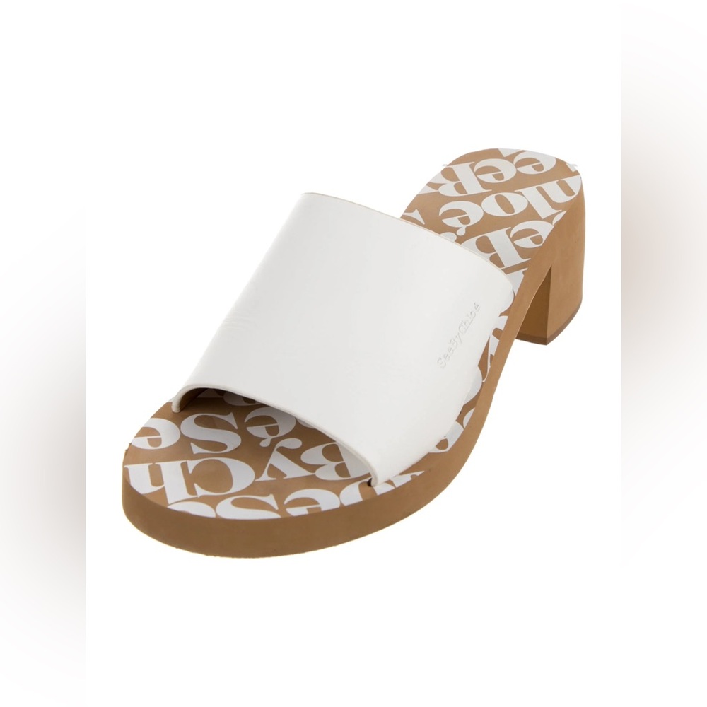See by Chloé Leather Printed Slides